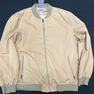Stylish Men's Beige Bomber Jacket